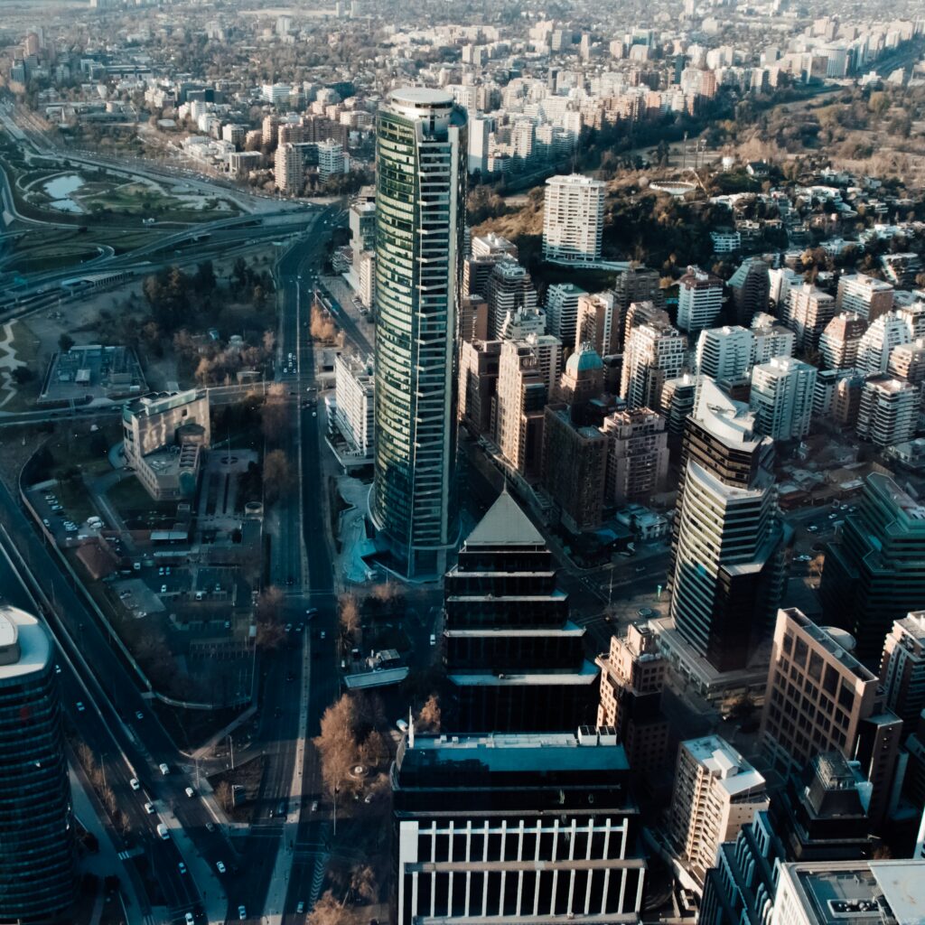 Aerial photography of Santiago de Chile