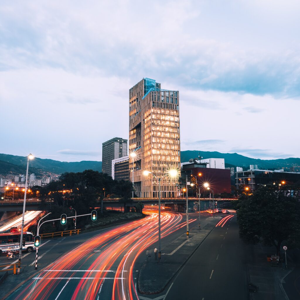 imagen de stock de la ciudad de Medellin en Colombia