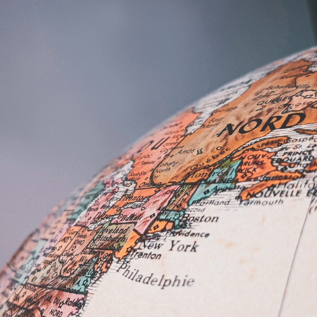 Imagen de stock representando un mapa mundi para un artículo acerca de hacer negocios en el extranjero.