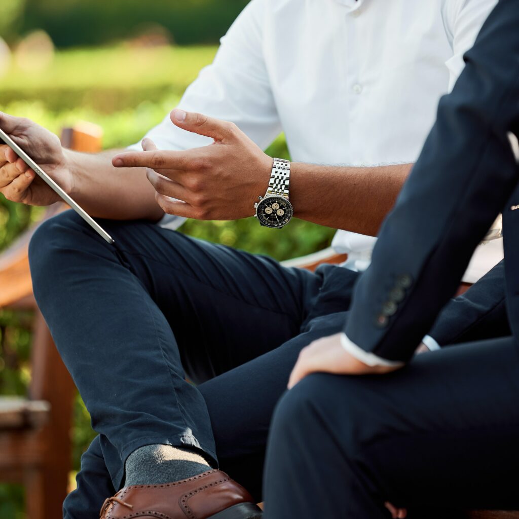 stock image depicting businessmen.