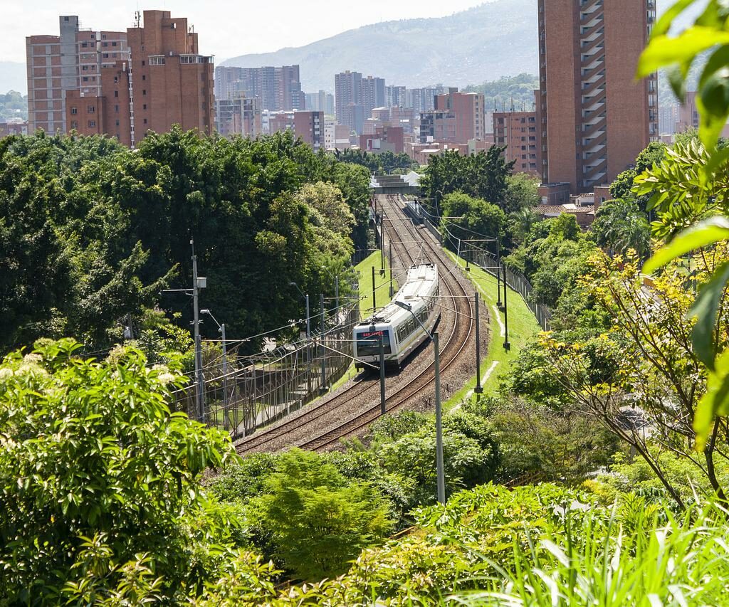 Image from an image bank of the Medellin subway for an article about considerations when doing business in Colombia.